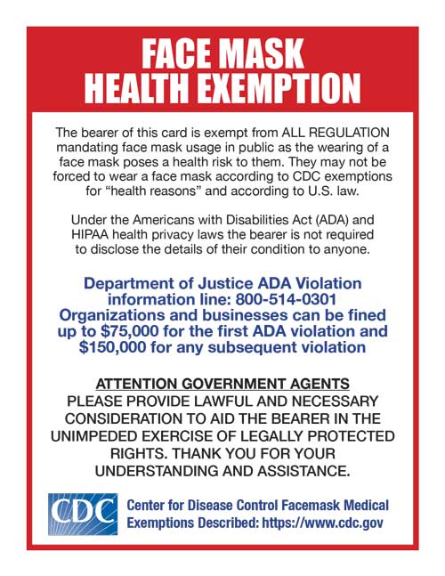 Facemask Health Exemption